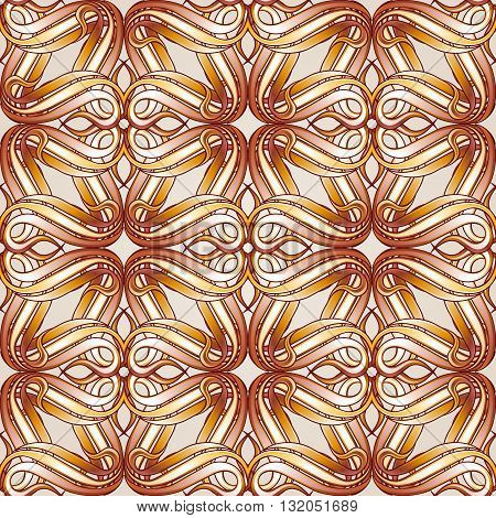 Seamless abstract floral pattern in beige color
