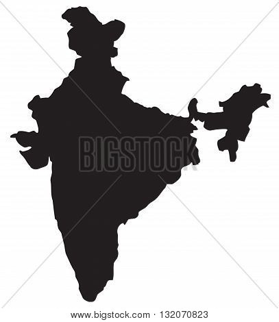 Map India country geographic area abstract silhouette