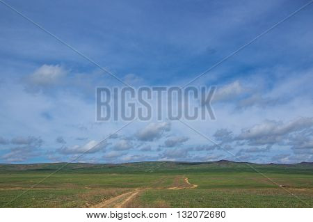Spring near Almaty Kazakhstan steppe 2016 April
