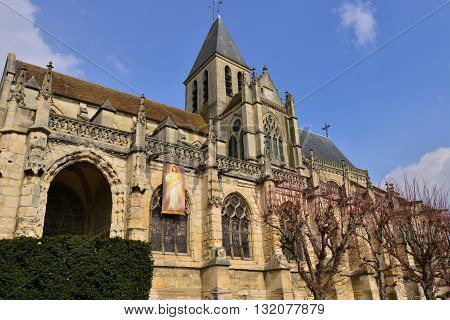 Triel sur Seine France - march 1 2016 : the gothic and renaissance Saint Martin church