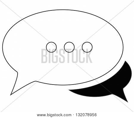 chat icon black communication text messaging vector
