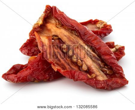 Dried tomatoes isolated on white background cutout