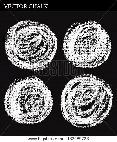 Vector Chalk Circle frames. Hand drawn illustration.