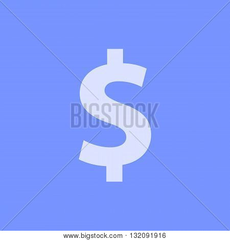 Dollar symbol in front of blue background