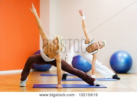 Skupina lidí, kteří dělají fitness cvičení