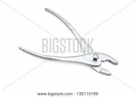 slip joint adjustable pliers wrench on white background