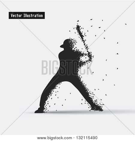Baseball. Vector eps10 illusration. Particle divergent composition