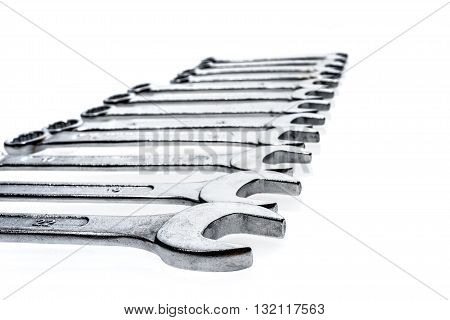 Set Of Wrenches Isolated On White Background