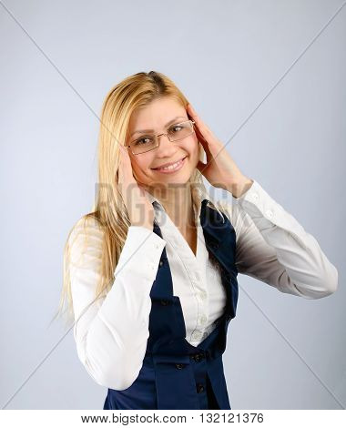 Smiling Girl In Glasses