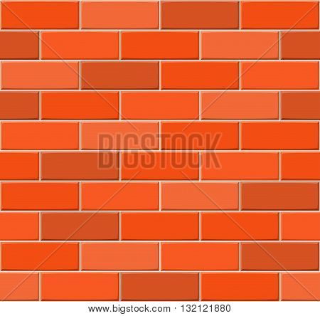 Cartoon Hand Drown Multicolored Seamless Brick Wall Texture. Vector Illustration
