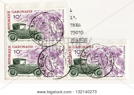 Gabon 1970 set postage stamps of Gabon Airmail Post