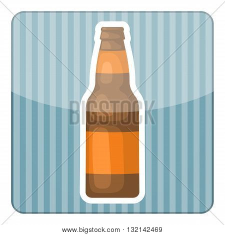Beer bottle colorful icon. Vector illustration of bottle