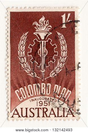 Australia 1951 postage stamp of Australia Airmail Post