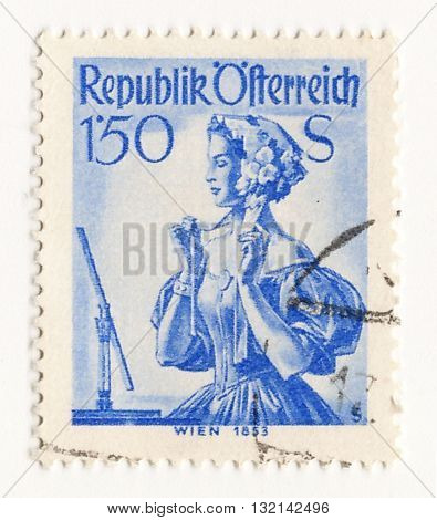 Austria circa 1960 postage stamp of Austria Airmail Post
