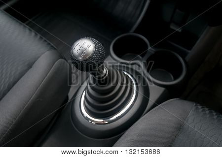 Car interior. manual transmission gear shift. car, gear, stick, move, manual,