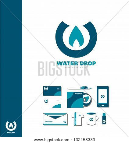 Vector company logo icon element template water drop waterdrop logo aqua