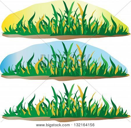 Ghazon Art-Illustration Horizontal row of grass in cartoon style. Green grass pattern for illustration and game design. Abstract grass.