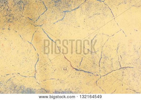 Texture of old rusty metal and yellow paint