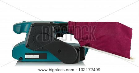 new professional belt sander on white background
