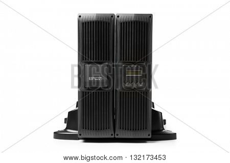 uninterruptible power supply (ups) with reserve battery, isolated on white