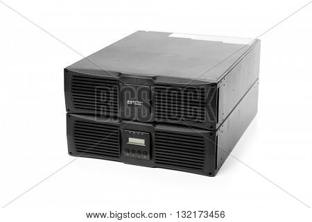 uninterruptible power supply (ups) with reserve battery, isolated on white