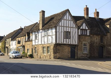 Old houses in the pretty village of Lacock in Wiltshire UK