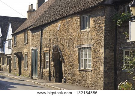 Old houses in the pretty village of Lacock in Wiltshire UK
