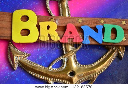 brand word on a  abstract colorful background