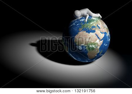 3D human sleeps on Earth - Europe Africa and Middle East edition