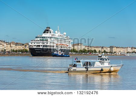 Famous Dutch Cruise Ship Prinsendam In Bordeaux, France