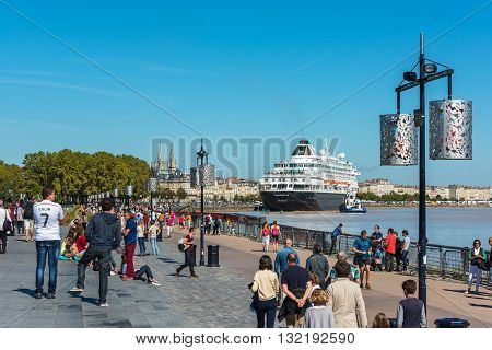 Famous Dutch Cruise Ship Prinsendam In Bordeaux, France