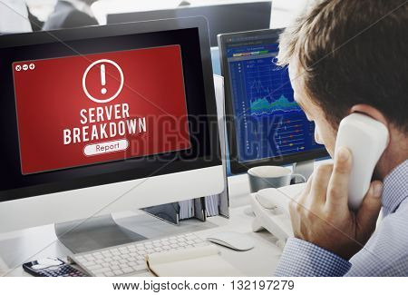 Server Breakdown Network Problem Technology Software Concept