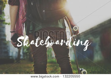 Skateboarder Outdoors Sport Graphic Concept