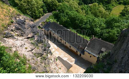 Castle Strekov in valley of river Labe in Usti nad Labem city