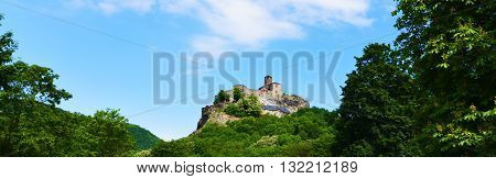 Castle Strekov in valley of river Labe in Usti nad Labem city