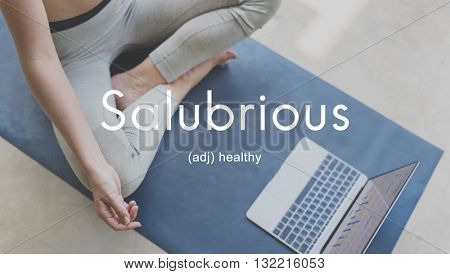 Salubrious Wellness Healthy Fitness Strong Powerful Concept