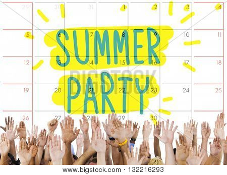 Summer Party Celebration Summertime Beach Concept