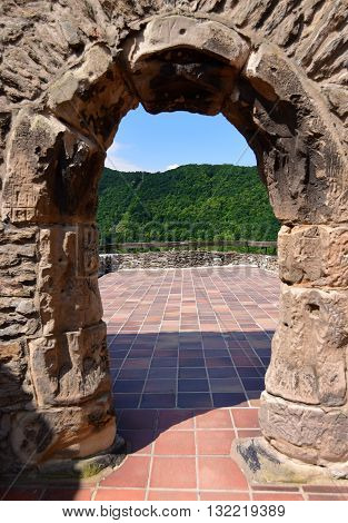 Castle Strekov in valley of river Labe in Usti nad Labem city