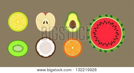 lemon kiwi apple orange coconut avocado watermelon