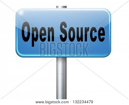 Open source program software program or economy freeware internet data computer sharing