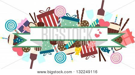 illustration of event banner with celebration object