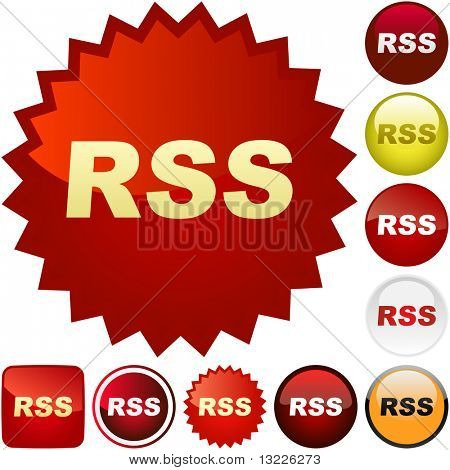 RSS-glossy knapper. Vektor illustration.