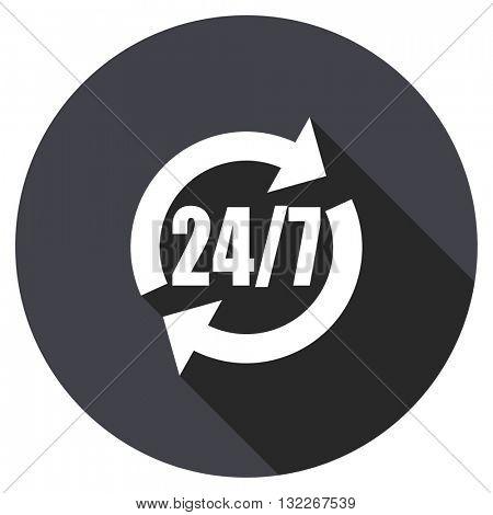service vector icon, round flat design button, web and mobile app illustration
