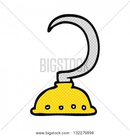freehand drawn cartoon pirate hook