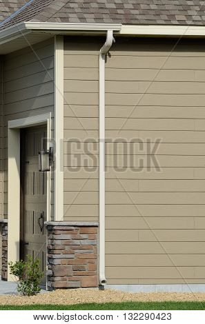 Downspout and Gutters on a Residential House
