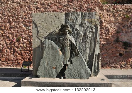 Frejus; France - april 16 2016 : the Sieyes statue