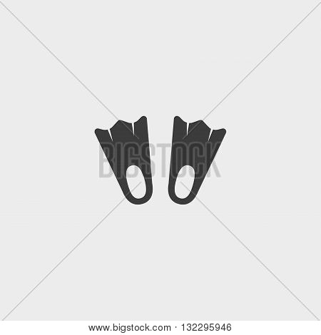 Flippers Icon in a flat design in black color. Vector illustration eps10