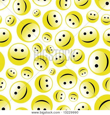 Patrones sin fisuras con la cara de sonrisa. Ilustración del vector.