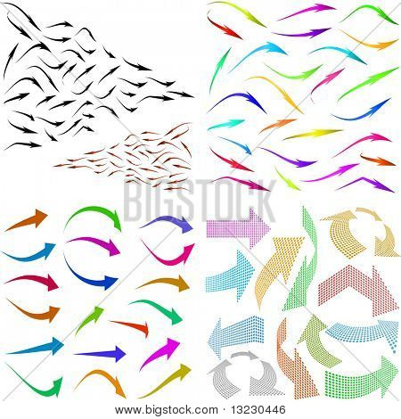 Набор стрел. Великие коллекции. Векторные иллюстрации.