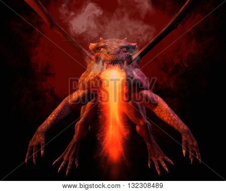 3D Illustration; 3D Rendering Of A Dragon